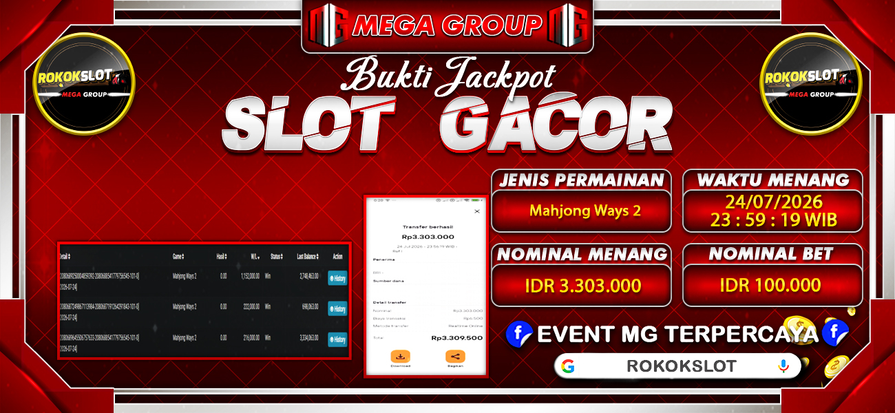 Bukti JP situs Rokokslot hari Jumat, 24 Juli 2026