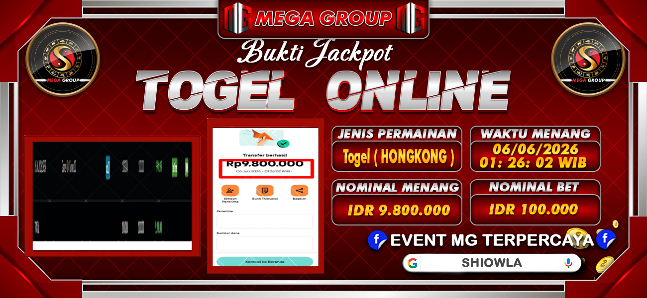 Bukti JP situs Shiowla hari Sabtu, 06 Juni 2026