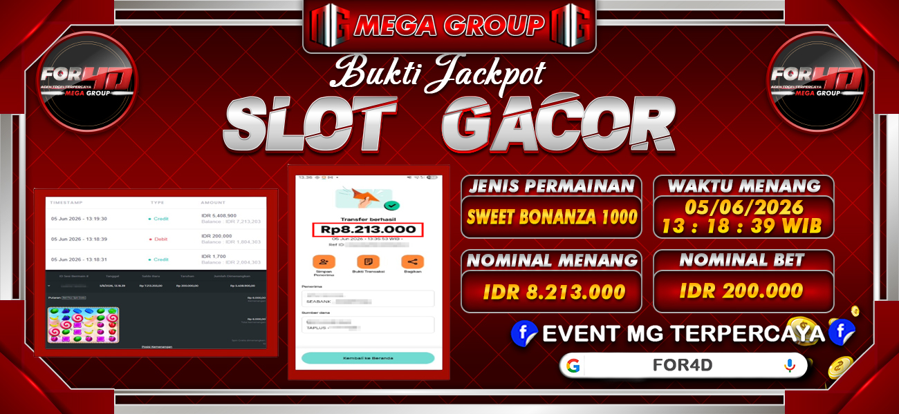 Bukti JP situs For4D hari Jumat, 05 Juni 2026