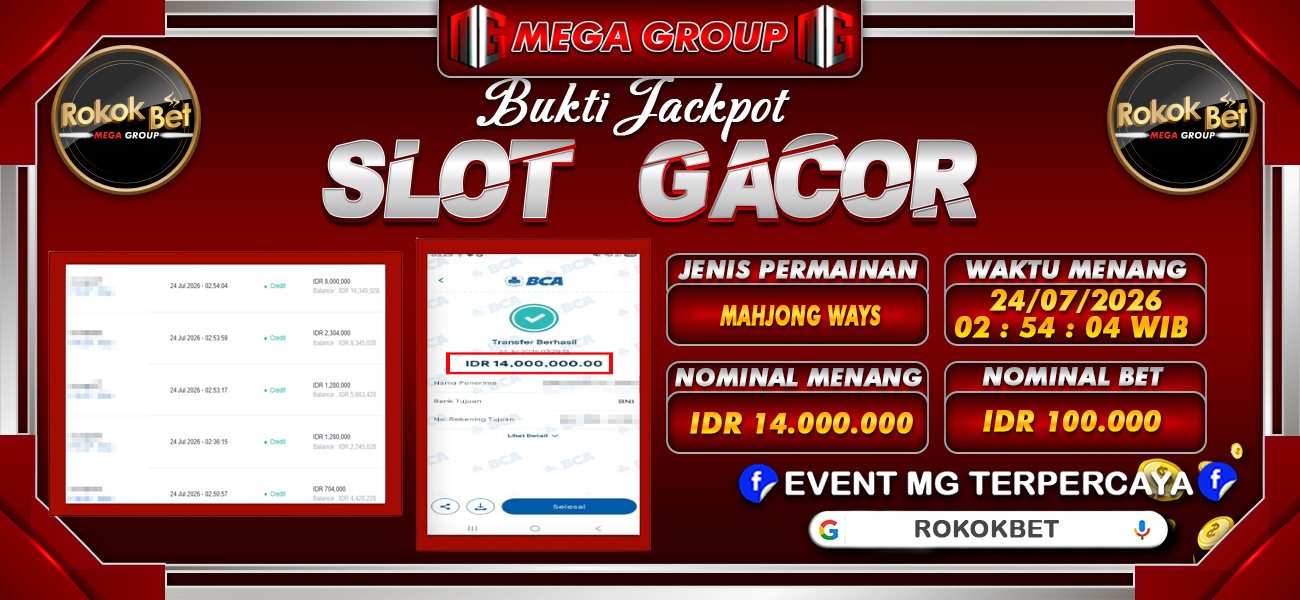 Bukti JP situs Rokokbet hari Jumat, 24 Juli 2026